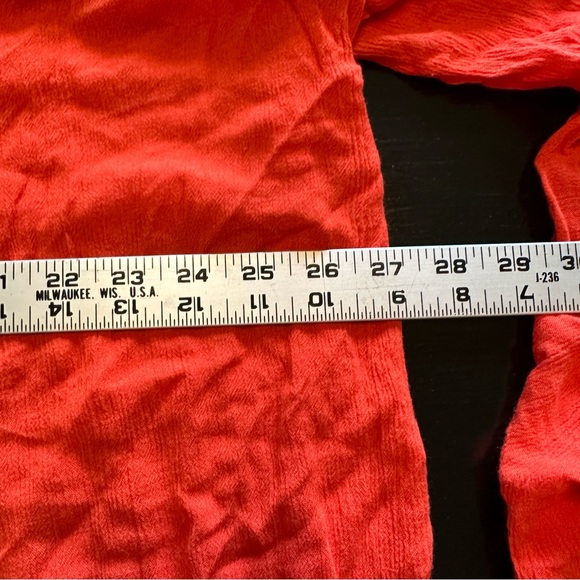 JohnPaulRichard 3XL Orange and Blue Off the Shoulder Embroidered Wide Sleeve - Picture 8 of 10